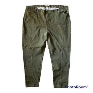 Catherines Comfort Waist Skinny Utility Pants, 2X, Olive Green